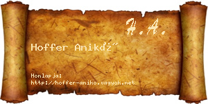 Hoffer Anikó névjegykártya